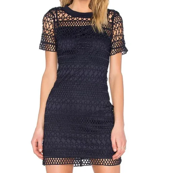 Lucy Paris Embroidered Overlay Dress Lucy Paris Embroidered Overlay Dress